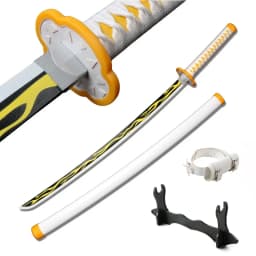 Japanese Anime Samurai Sword Cosplay Character Weapons Porps Wooden Blade Toy Katana Kyoujurou Shinobu Black Muichirou