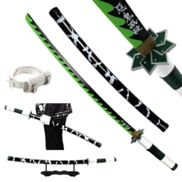 Japanese Anime Samurai Sword Cosplay Character Weapons Porps Wooden Blade Toy Katana Kyoujurou Shinobu Black Muichirou