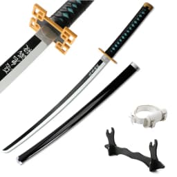 Japanese Anime Samurai Sword Cosplay Character Weapons Porps Wooden Blade Toy Katana Kyoujurou Shinobu Black Muichirou