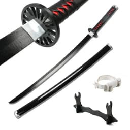 Japanese Anime Samurai Sword Cosplay Character Weapons Porps Wooden Blade Toy Katana Kyoujurou Shinobu Black Muichirou