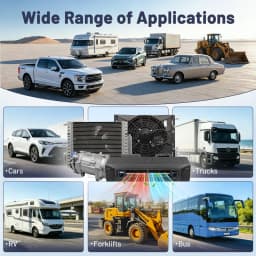 Treeligo Universal 12V Air Conditioner Underdash Electric Heat Cooling AC Unit Fit Car Automotive SUV Truck Camper Van Boat New