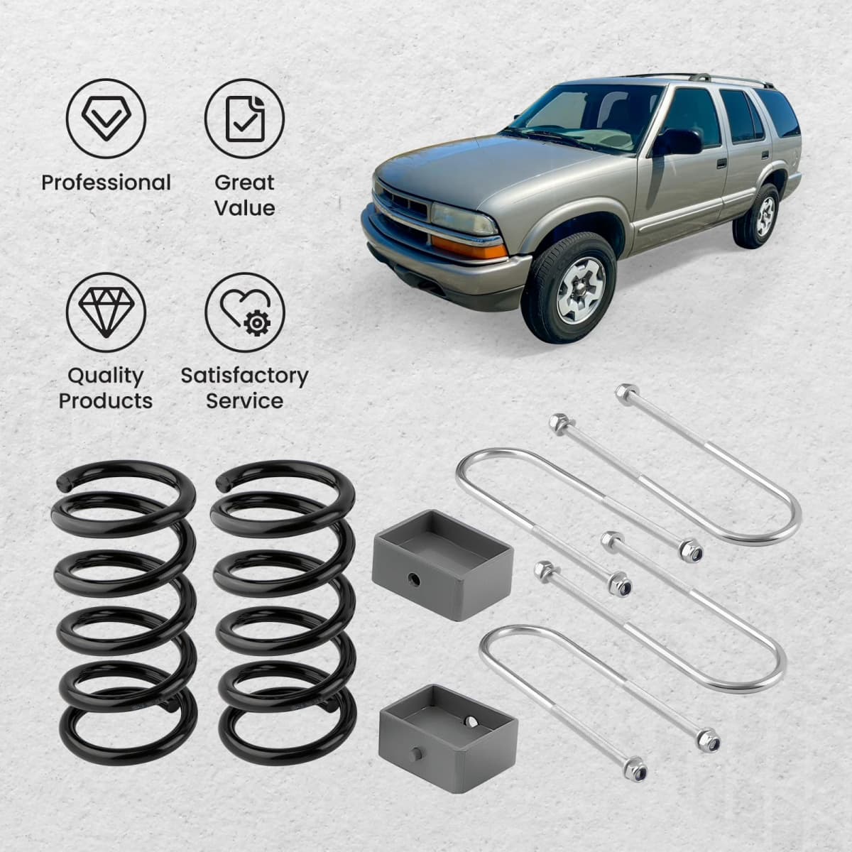 3" / 4" Coil Spring Lowering Kit For Chevy S10 GMC S15 Sonoma Jimmy 1982-04