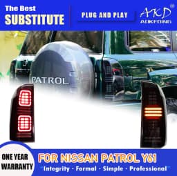 AKD Tail Lamp for Nissan Patrol Y61 LED Tail Light 2005-2022 Y61 Rear Fog Brake Turn Signal Automotive Accessories