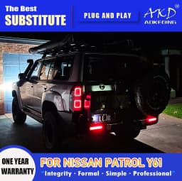 AKD Tail Lamp for Nissan Patrol Y61 LED Tail Light 2005-2022 Y61 Rear Fog Brake Turn Signal Automotive Accessories