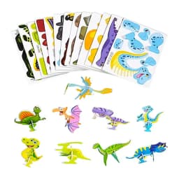 Educational 3D Cartoon Puzzle Cartoon Paper Jigsaw Puzzles 100 PCS Dinosaurs Animals Airplanes Learning Puzzles Art Crafts