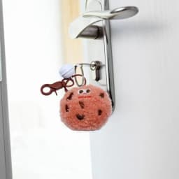 Cookie Keychain Pendant Charm Cookie Keyring Plush Ornament Cookie Chocolate Phone Chains Bag Decoration Accessory For Bags