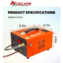ACECARE 110V/12V DC PCP 4500Psi 300Bar Compressor Portable High Pressure Compressor PCP Diving Tank