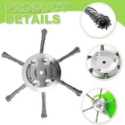 Upgrade 6 Heads Steel Wire Weeds Brush Cutter Grass Trimmer Head Universal Rotary Wheel Brush Disc Lawn Mower Garden Tools