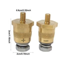Battery Terminal Connector Multipurpose M8 Thread Brass Side Post Threaded Terminal Stud End Metal Battery Terminal Charging