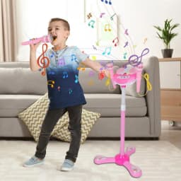 Children's Microphone with Stand Karaoke Machine Microphone Microphone Stand Playset Kids Standing Microphone Microphone Toys