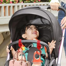 Stroller Hooks For Bags Mommy Hook 2pcs Rotatable Stroller Clip Stroller Organizer Hook Convenient Multi-Purpose Mommy Bag