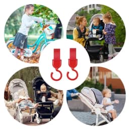 Stroller Hooks For Bags Mommy Hook 2pcs Rotatable Stroller Clip Stroller Organizer Hook Convenient Multi-Purpose Mommy Bag