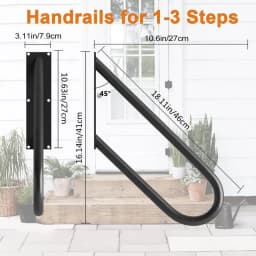 Wall Mount Handrail U-Shaped Stair Railing Indoor Wall Mounted Stair Handrail Iron Non-slip Grab Railing Hand Rails for Seniors