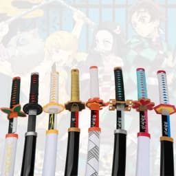Anime Katana 104cm Giyuu Blue Role-playing Weapons Props with Sword Holder and Belt 1: 1 Replica Japanese Samurai Sword