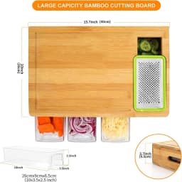 Solid Wood Kitchen Cutting Board Storage Box Drawer Type Cutting Board Rolling Panel Cutting Fruit Board Can Store