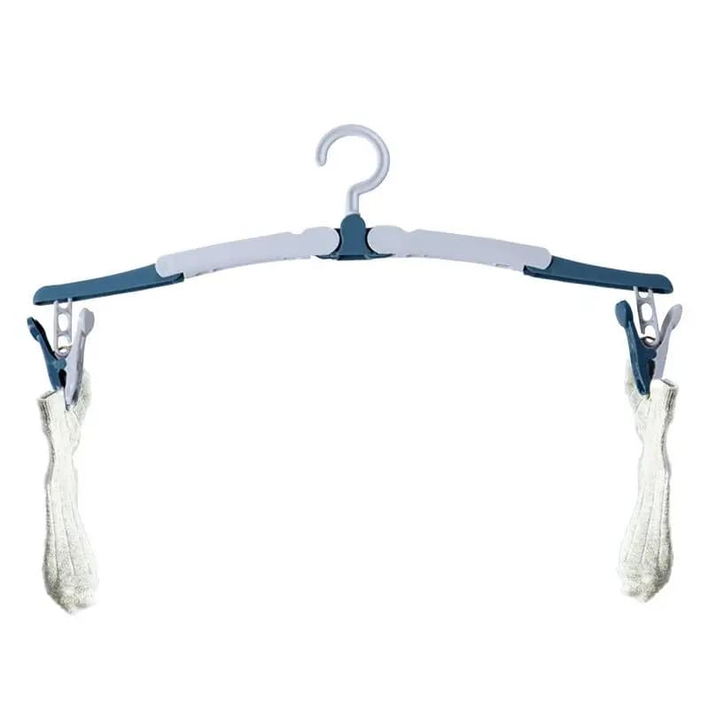 Foldable Hangers For Clothes Anti-Slip Folding Clothes Hangers Portable Clothes Drying Rack Household Clothes Hangers With Clips