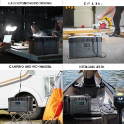 ALLPOWERS Powerstation 2400W Mobile Energy Storage Power Supply With 18V Solarpanel, 4x2400W AC Outlet,30A RV Plug,UPS Function