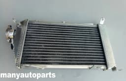 Aluminum Radiator + 7" FAN For Kawasaki KLR650 KLR650E KLR 650 E 2008-2014 2009 2010 2011 2012 2013