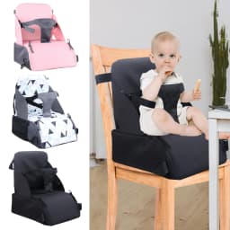 Portable Baby Kids Children Booster Seats Cushion Highchair Adjustable Securing Straps Toddler Booster Seat for Dining Tables