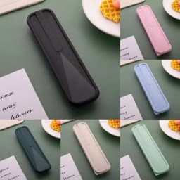 Tableware Box Portable Flip Cover Type Cutlery Case Spoon Fork Chopsticks Box Kitchen Students Household Utensils Dinnerware