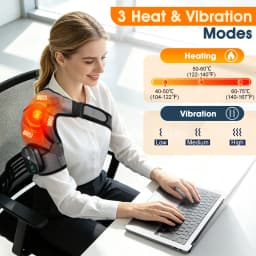Electric Heated Shoulder Wrap With Massage 2 In 1 Vibration Heating Shoulder Massager Belt For Neck Back Body Arthritis Relief
