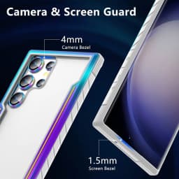 For Samsung Galaxy S23 Ultra Case with Camera Lens Protector Military Armor-Level Shockproof Metal Silicone Shockproof Clear