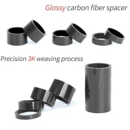 5pcs/set Carbon Fiber Headset Fork Spacers 28.6mm RISK Bike Handlebar Stem Washer MTB Road Bike Headset Washer Bike Accessories