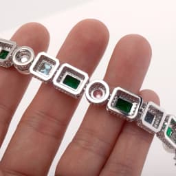 GUCY Rainbow Cubic Zirconia Bracelets Iced Out Chain Bracelet For Women Men Vintage Party Jewelry Gifts