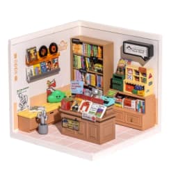 Robotime Rolife 3D Plastic Puzzle Mini Doll House Fascinating Book Store DIY Miniature House Kit