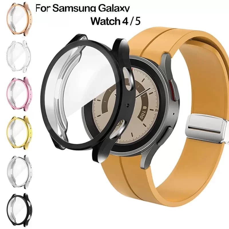 Case for Samsung Galaxy watch 4 classic 46mm 42mm TPU Plated all-around bumper cover Screen protector Galaxy watch 4 5 44mm 40mm