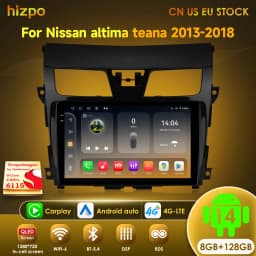 Hizpo Android 14 For Nissan Teana3 Altima 2013 - 2018 Auto 4G Carplay Multimedia Video Player DSP GPS Radio Navigation WIFI BT