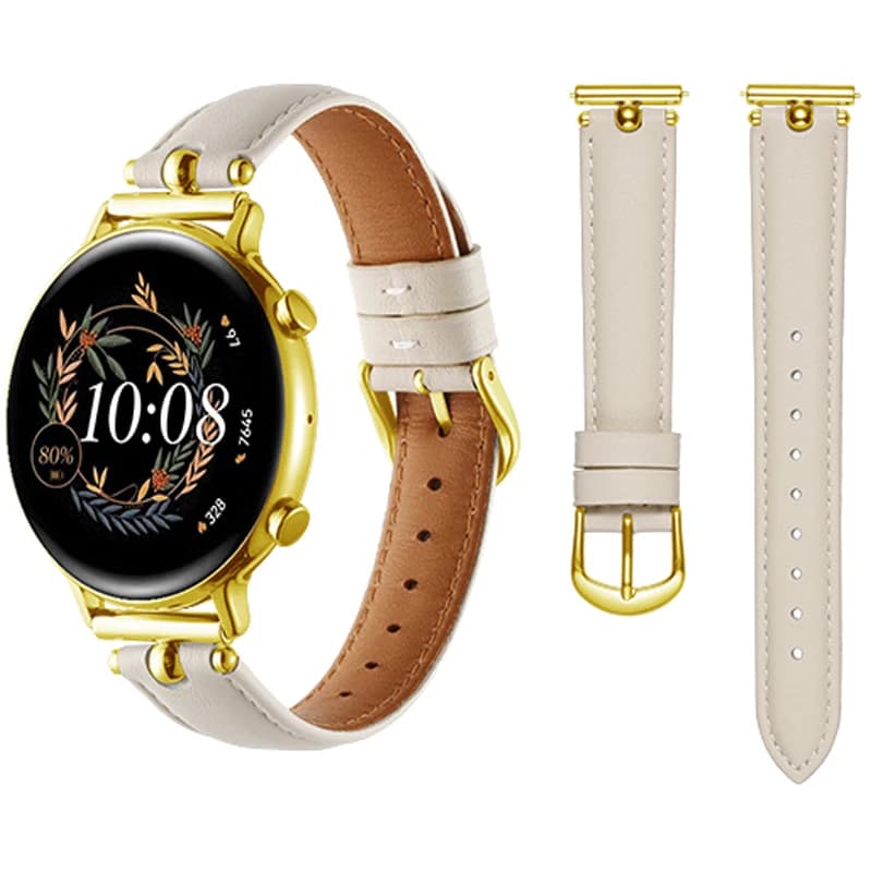 luxury Leather loop for Samsung Galaxy watch 6/5/pro/4/classic 43mm 47mm 20mm band Genuine Design bracelet Huawei Gt 2-2e strap