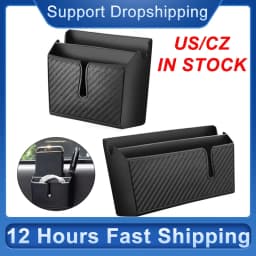 Adhesive Carbon Fiber Container For Car Scratch-Resistant Car Storage Organizer Box Large Capacity Car Trunk Storage Box