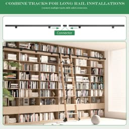 DIYHD Home Office Sliding Library Hardware Extention Track 1M 1.22M for Hook on System