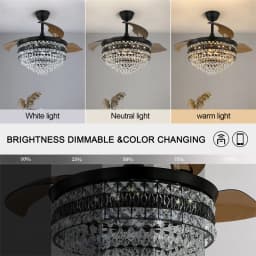 Modern Intelligent Ceiling Fan Lights App Rc Adjustable 6 Level Speed Luminaire Bedroom Led Fandelier Lamp Indoor Pendant Light