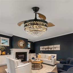 Modern Intelligent Ceiling Fan Lights App Rc Adjustable 6 Level Speed Luminaire Bedroom Led Fandelier Lamp Indoor Pendant Light