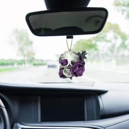 2D Flat Rear View Mirror Pendant Acrylic Skull Head Hang Pendant Decor Car Pendant Interior Rear View Mirror Charm Accessories