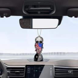 2D Flat Rear View Mirror Pendant Acrylic Skull Head Hang Pendant Decor Car Pendant Interior Rear View Mirror Charm Accessories