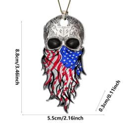 2D Flat Rear View Mirror Pendant Acrylic Skull Head Hang Pendant Decor Car Pendant Interior Rear View Mirror Charm Accessories