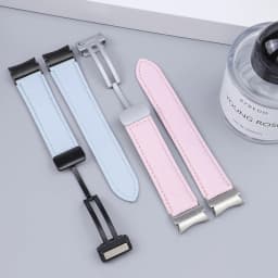 No Gaps Leather Strap for Samsuang Galaxy Watch 6 5 4 40MM 44mm Magnetic Buckle Band Galaxy Watch 6 4 classic 43 47mm 42 46MM