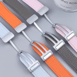 No Gaps Leather Strap for Samsuang Galaxy Watch 6 5 4 40MM 44mm Magnetic Buckle Band Galaxy Watch 6 4 classic 43 47mm 42 46MM