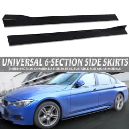 6PCS Universal 2.2m Side Skirts Rocker Splitter Diffuser Winglet Wings Universal For MITSUBISHI LANCER EVO X 10 2008-2015