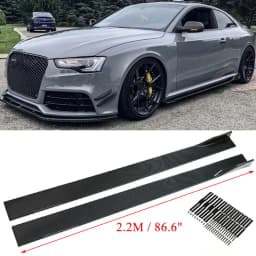 6PCS Universal 2.2m Side Skirts Rocker Splitter Diffuser Winglet Wings Universal For MITSUBISHI LANCER EVO X 10 2008-2015