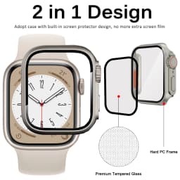 Glass+PC Firm Cover for Apple Watch Case 44mm 40mm 45mm 41mm Appearance Upgrade 49mm Turning into ultra iWatch series 8 7 6 5 se