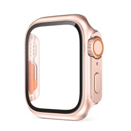 Glass+PC Firm Cover for Apple Watch Case 44mm 40mm 45mm 41mm Appearance Upgrade 49mm Turning into ultra iWatch series 8 7 6 5 se
