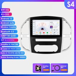 OSSURET Android Car Radio for Mercedes Benz Vito W447 2014 - 2021 Carplay Car Multimedia Player GPS 2din Auto Audio Screen 7862