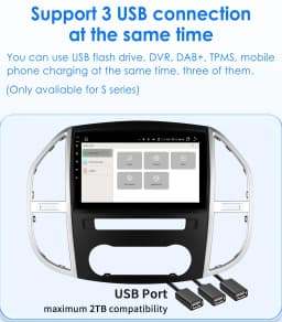 OSSURET Android Car Radio for Mercedes Benz Vito W447 2014 - 2021 Carplay Car Multimedia Player GPS 2din Auto Audio Screen 7862