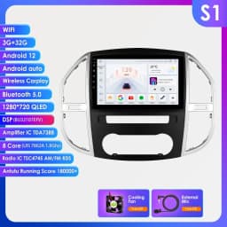 OSSURET Android Car Radio for Mercedes Benz Vito W447 2014 - 2021 Carplay Car Multimedia Player GPS 2din Auto Audio Screen 7862
