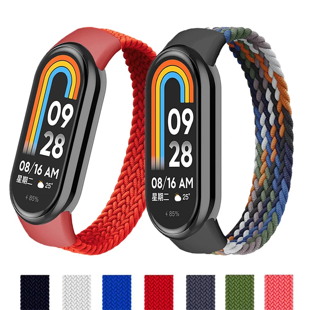 Braided band for Mi Band 10/9/8/7/6/5/4 Strap accessories Elastic Nylon Replacement belt bracelet correa for Xiaomi Miband 8 NFC