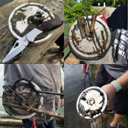 Jumbo Size Two Side Fishing Magnet Set Deep Sea Detecting Magnets Combined 2000lbs Magnet Salvage Magnetic Material 15M Rope